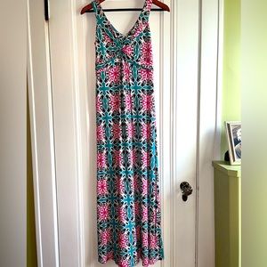 Boden Twist Front Jersey Maxi Dress Medallion Print Size 8